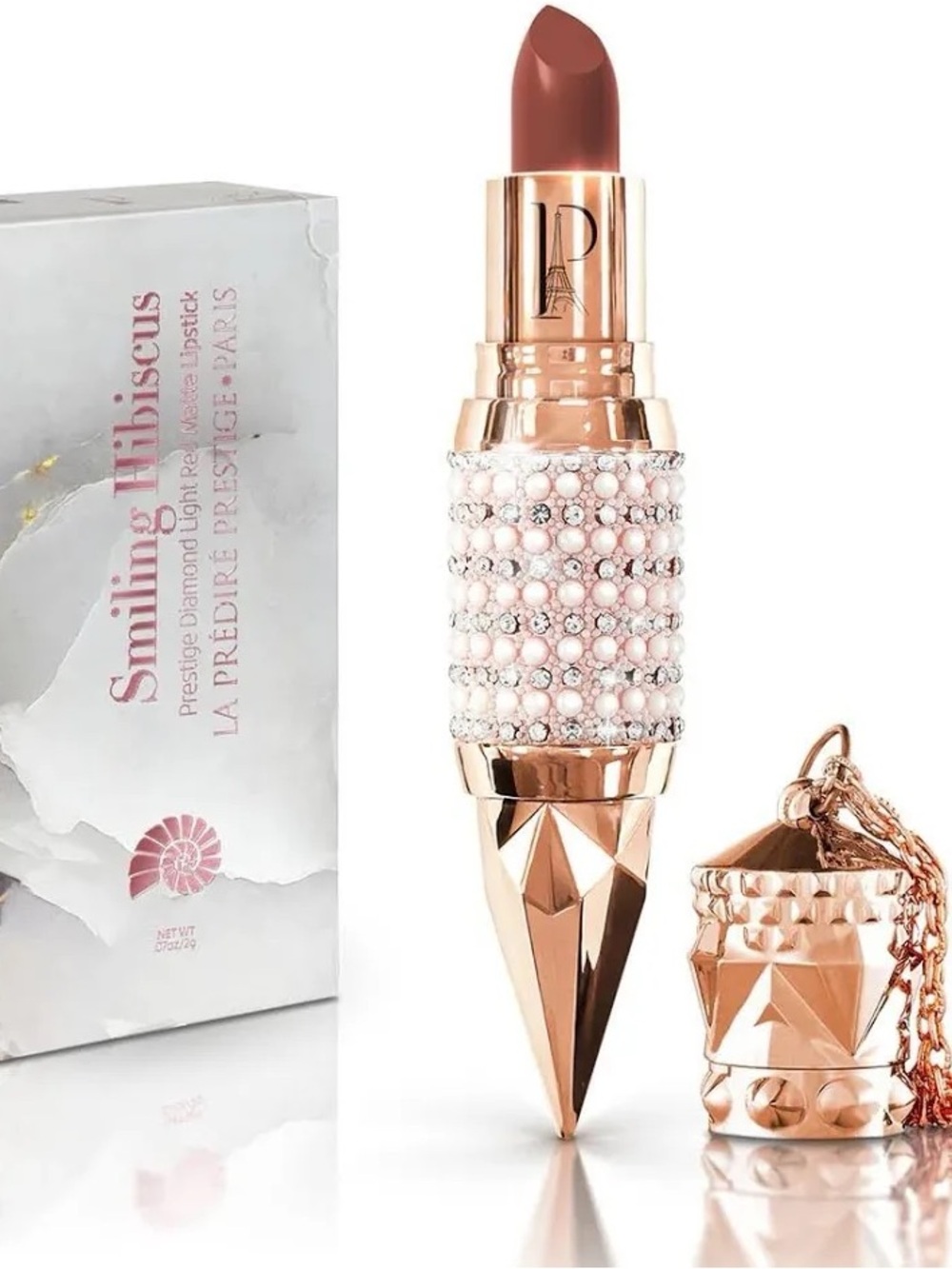 La Predire Prestige Paris Diamond Matte Lipstick in shade Smiling Hibiscus